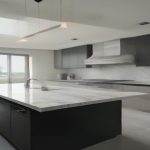 Mermer adalı modern açık mutfak